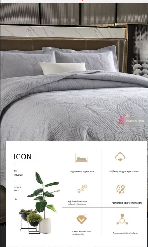 Embroidered 3-Piece Bedding Set