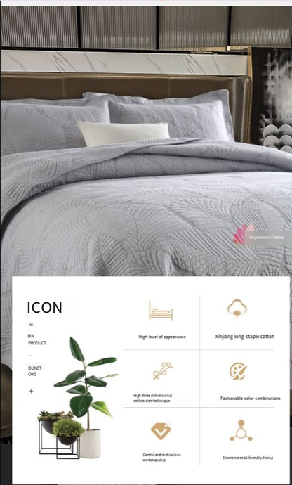 Embroidered 3-Piece Bedding Set